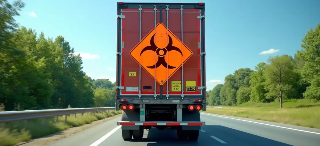 Caminhão com placa de produtos perigosos