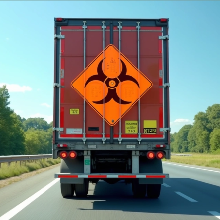Caminhão com placa de produtos perigosos
