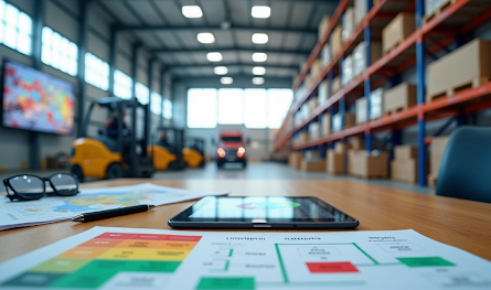 Caminhão entrando em galpão