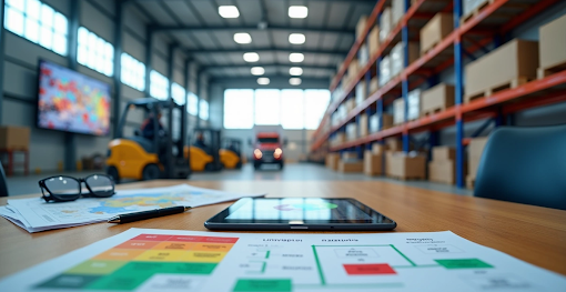 Caminhão entrando em galpão