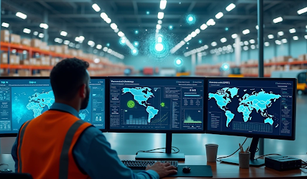 homem olhando para o computador de mapas.